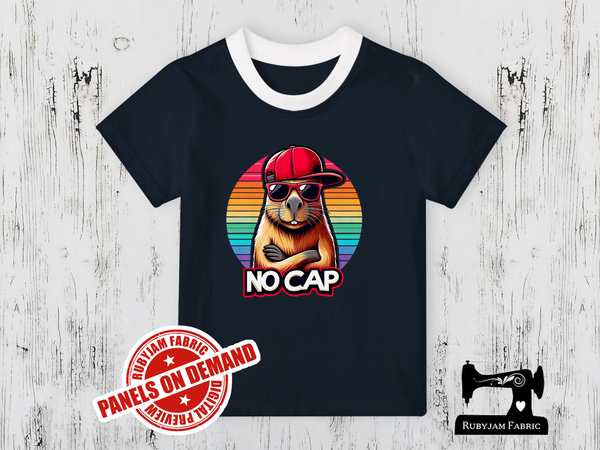 No Cap Rainbow Capybara - NAVY BLUE - Panels On Demand