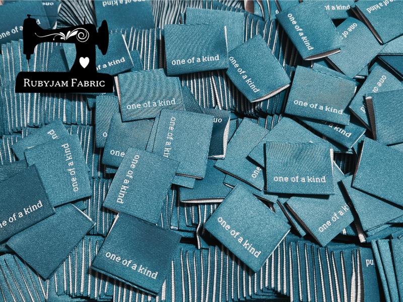 "One of a Kind", Teal Green, Woven Clothing Labels - Pack of 10