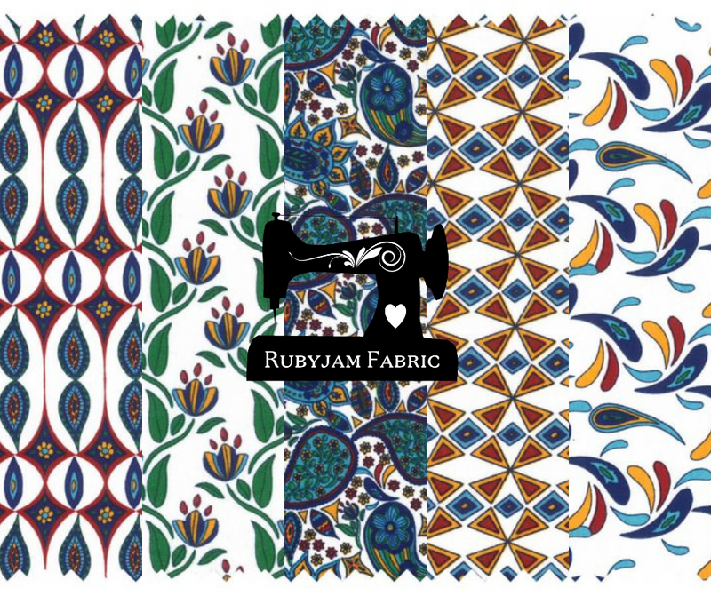 100% cotton fat quarter bundle featuring beautifully curated Paisley inspired images