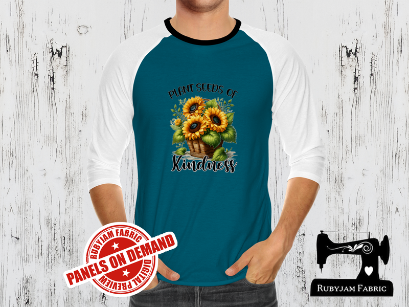 Plant Seeds of Kindness Sunflowers - TEAL BLUE - Panels On Demand