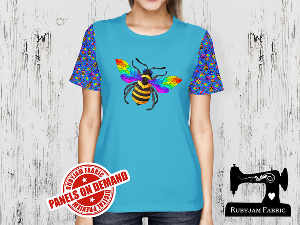 Rainbow Bee - LIGHT BLUE - Panels On Demand