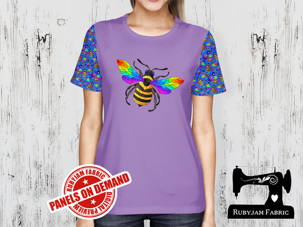Rainbow Bee - LIGHT PURPLE - Panels On Demand