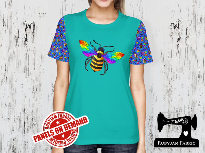 Rainbow Bee - MINT - Panels On Demand