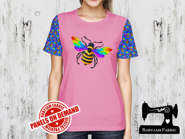 Rainbow Bee - LIGHT PINK - Panels On Demand