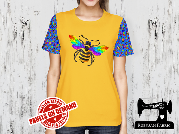 Rainbow Bee - YELLOW - Panels On Demand