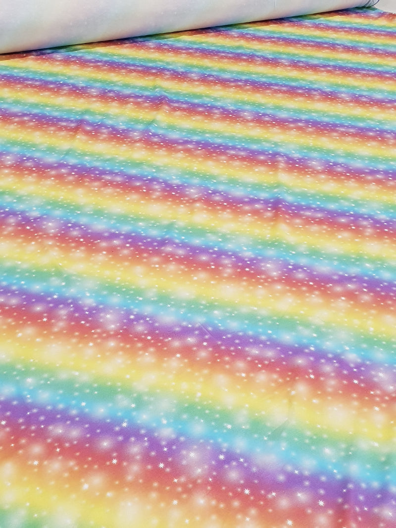 Rainbow Galaxy - cotton lycra - 150cm wide