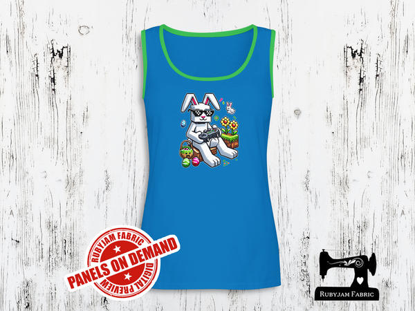 Easter Bunny Gamer Block - TURQUOISE - Panels On Demand