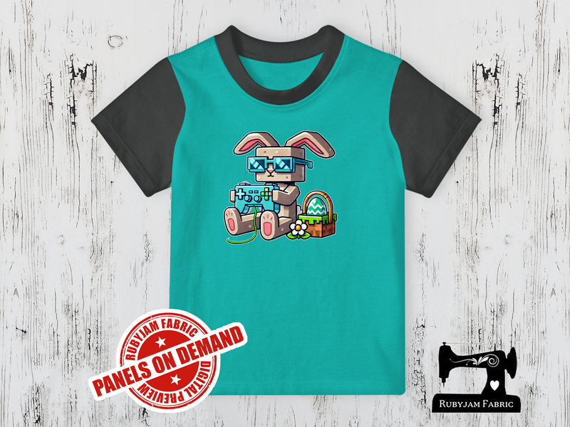 Easter Bunny Gamer Block 2 - MINT GREEN - Panels On Demand