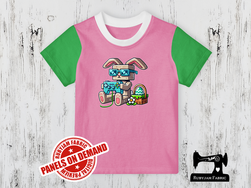 Easter Bunny Gamer Block 2 - LIGHT PINK - Panels On Demand