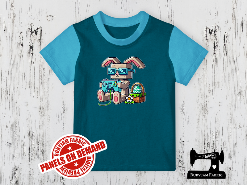 Easter Bunny Gamer Block 2 - TEAL BLUE - Panels On Demand