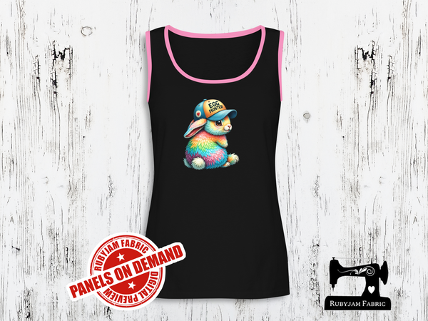 Rainbow Easter Bunny Egg Hunter - BLACK - Panels On Demand
