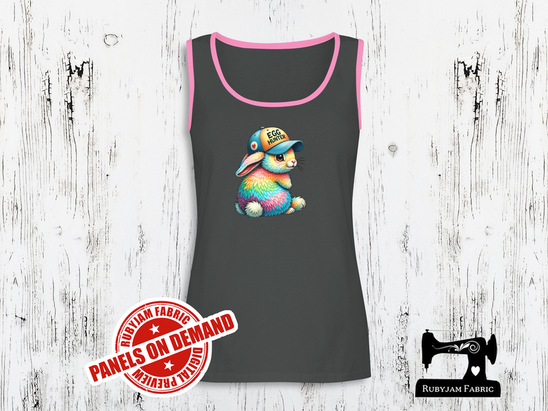 Rainbow Easter Bunny Egg Hunter - CHARCOAL GREY - Panels On Demand