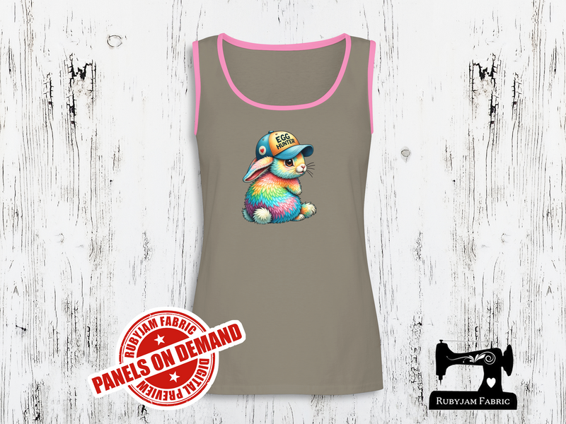 Rainbow Easter Bunny Egg Hunter - LIGHT GREY - Panels On Demand