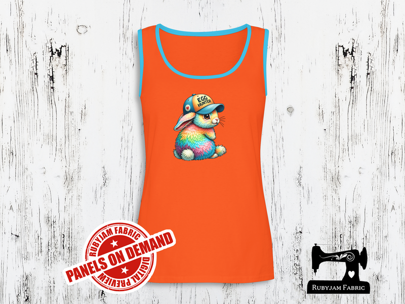 Rainbow Easter Bunny Egg Hunter - ORANGE - Panels On Demand