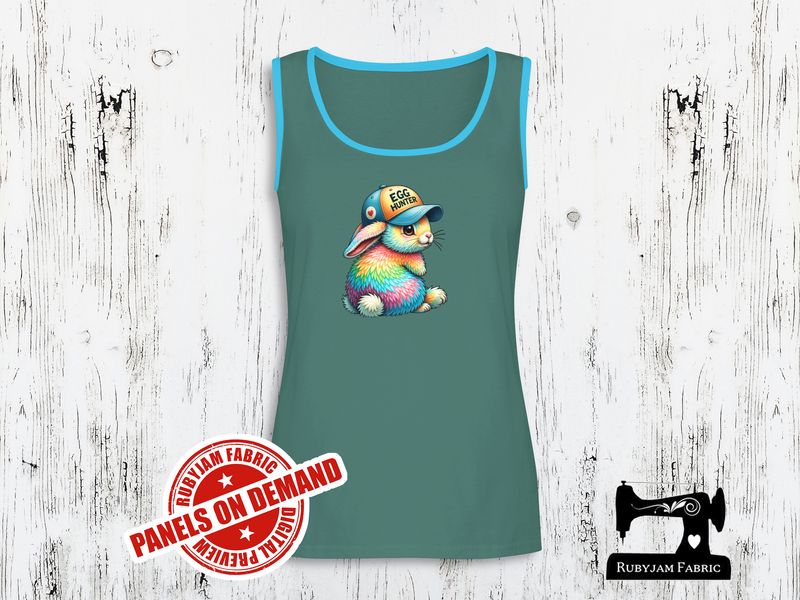Rainbow Easter Bunny Egg Hunter - SAGE GREEN - Panels On Demand