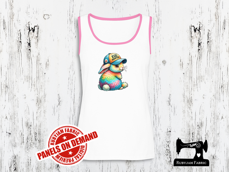 Rainbow Easter Bunny Egg Hunter - WHITE - Panels On Demand