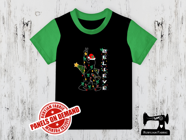 Believe Christmas Big Foot - BLACK - Panels On Demand