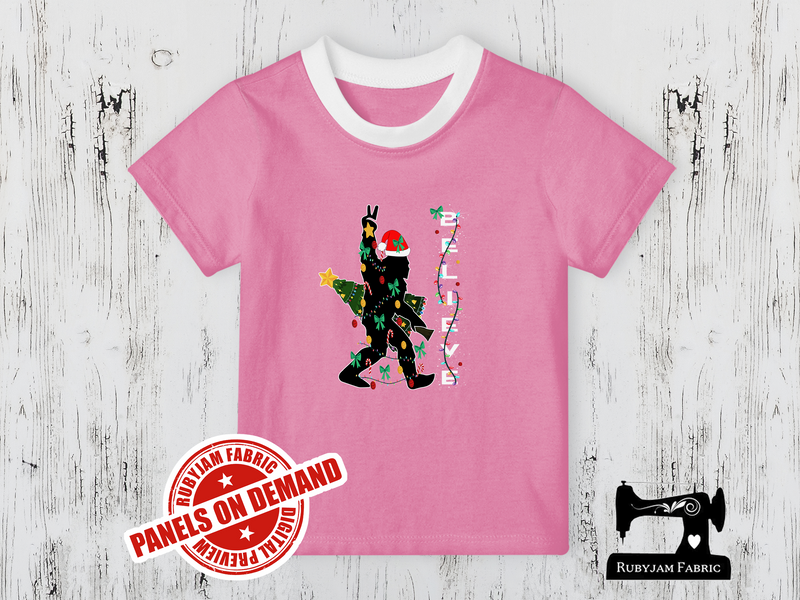Believe Christmas Big Foot - LIGHT PINK - Panels On Demand