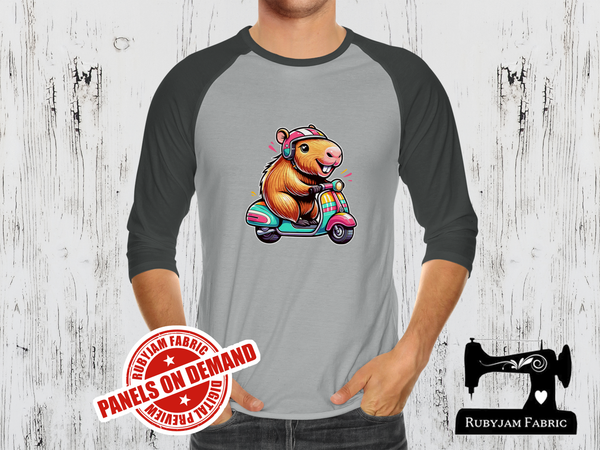 Scooter Capybara - HEATHER GREY - Panels On Demand