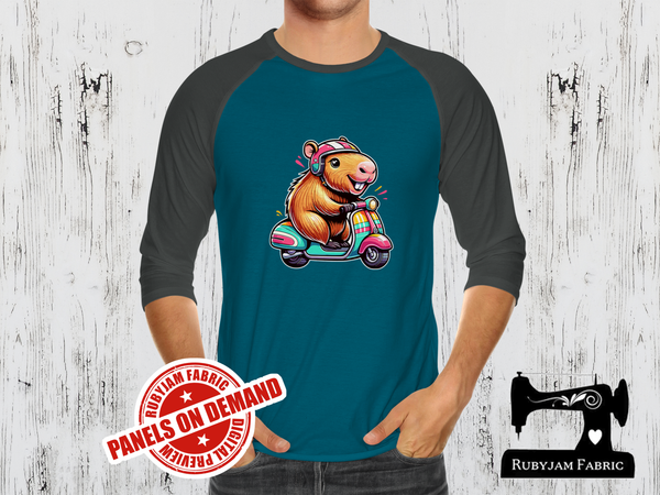 Scooter Capybara - TEAL - Panels On Demand