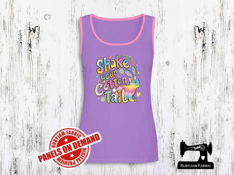 Shake Your Cottontail Rabbit Easter (Mint) - LIGHT PURPLE - Panels On Demand