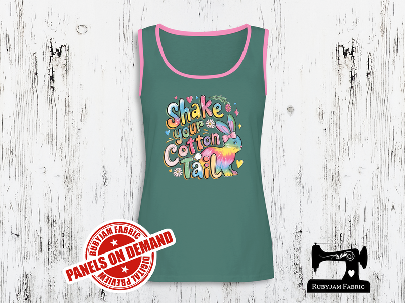 Shake Your Cottontail Rabbit Easter (Mint) - SAGE GREEN - Panels On Demand