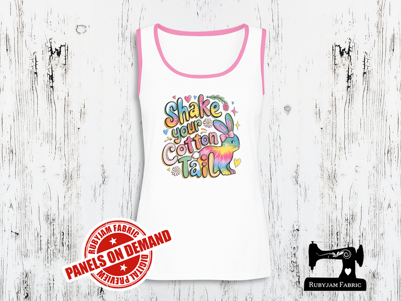 Shake Your Cottontail Rabbit Easter (Mint) - WHITE - Panels On Demand