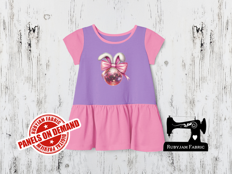 Shiny Disco Ball Easter Bunny Ears - LIGHT PURPLE - Panels On Demand
