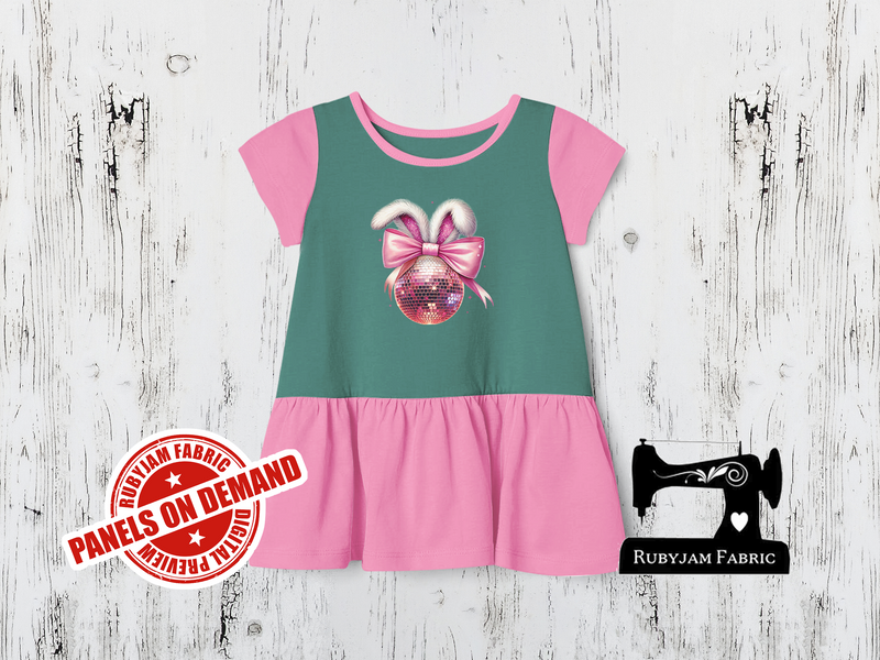 Shiny Disco Ball Easter Bunny Ears - SAGE GREEN - Panels On Demand