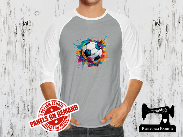 Soccer Ball Rainbow - HEATHER GREY - Panels On Demand