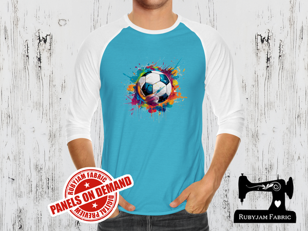 Soccer Ball Rainbow - LIGHT BLUE - Panels On Demand