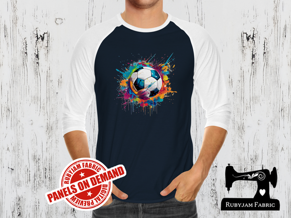 Soccer Ball Rainbow - NAVY BLUE - Panels On Demand