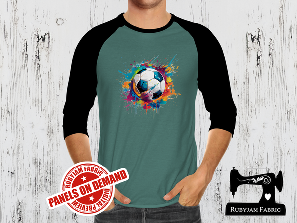 Soccer Ball Rainbow - SAGE GREEN - Panels On Demand