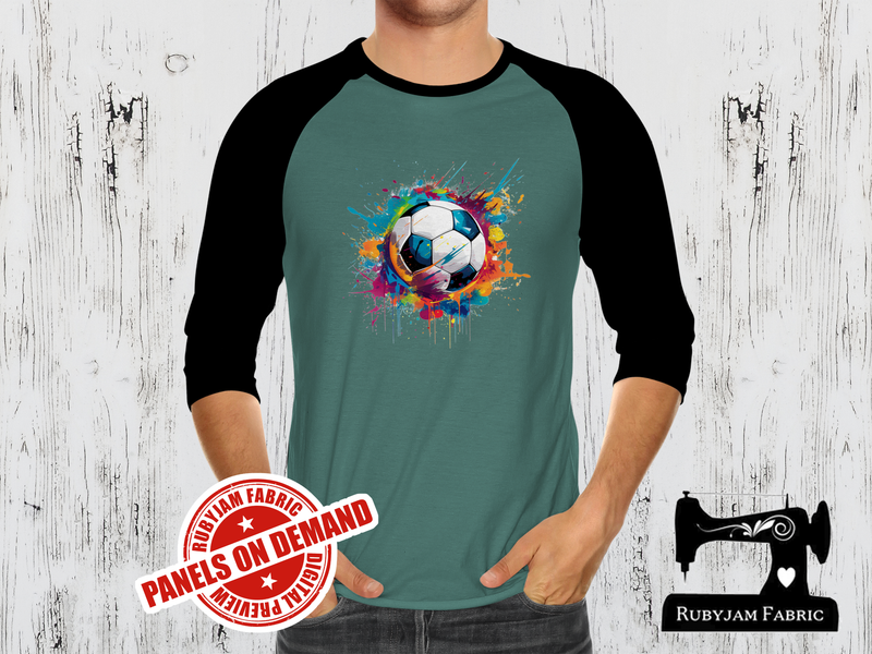 Soccer Ball Rainbow - SAGE GREEN - Panels On Demand