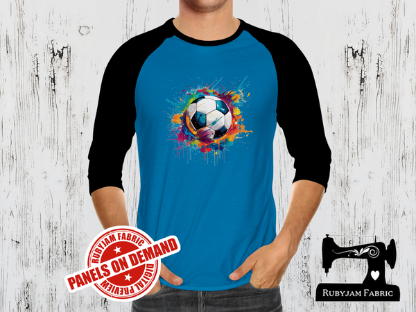 Soccer Ball Rainbow - TURQUOISE - Panels On Demand
