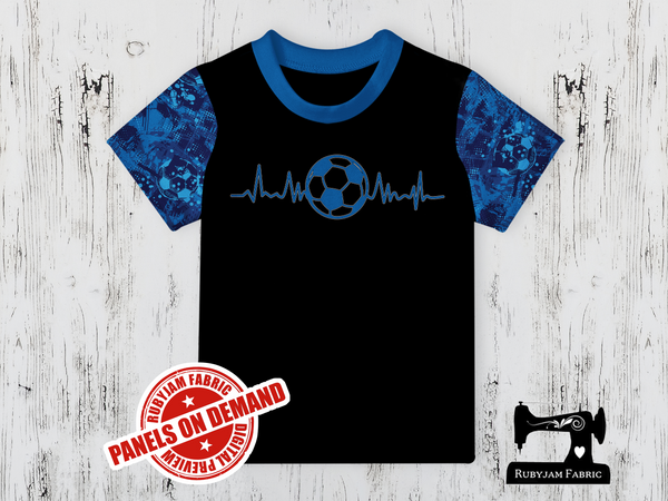 Soccer Ball Heartbeat - BLACK - Panels On Demand