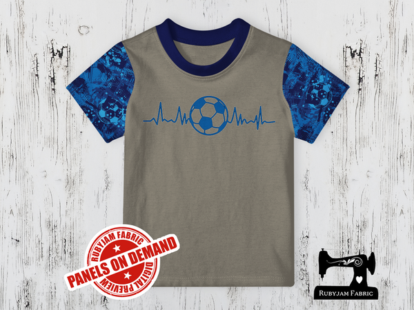 Soccer Ball Heartbeat - LIGHT GREY - Panels On Demand