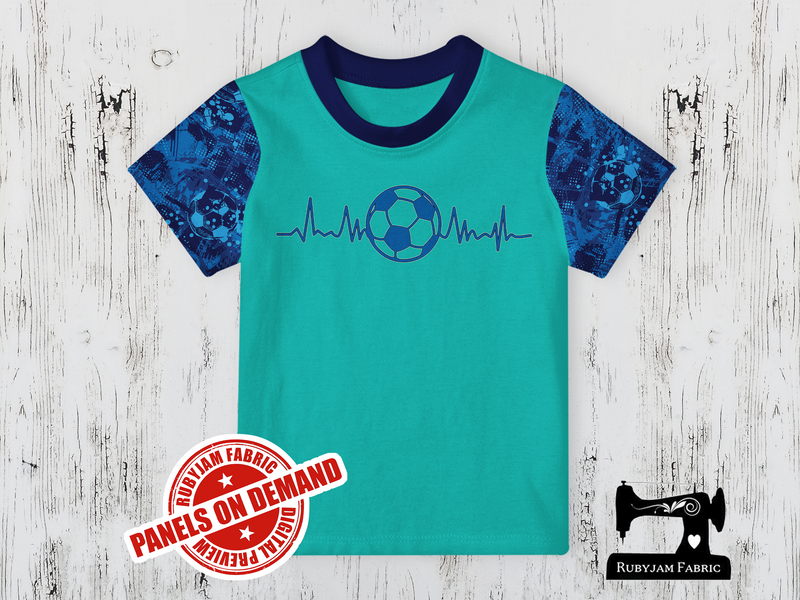 Soccer Ball Heartbeat - MINT GREEN - Panels On Demand