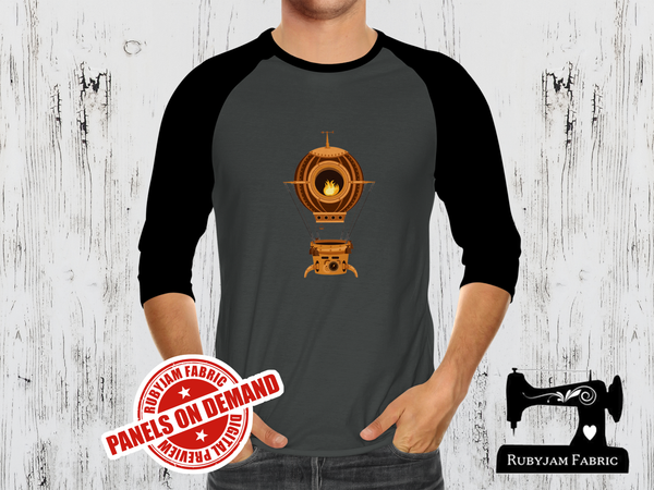 Steampunk Hot Air Balloon -  CHARCOAL GREY - Panels On Demand