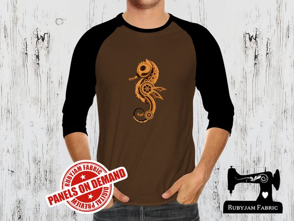 Steampunk Sea Horse -  BROWN - Panels On Demand