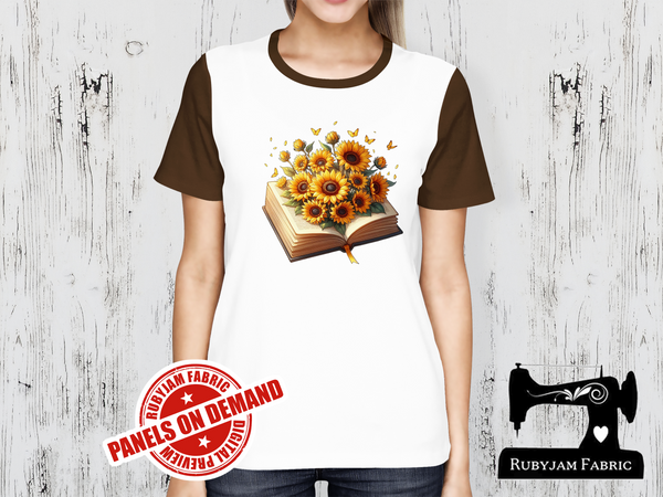 Sunflowers with Book - WHITE - Panels On Demand
