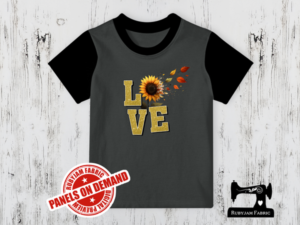 Love Sunflowers - CHARCOAL GREY - Panels On Demand
