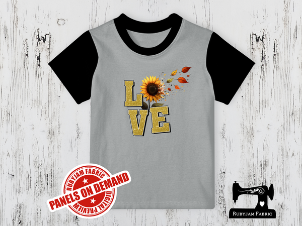 Love Sunflowers - HEATHER GREY - Panels On Demand