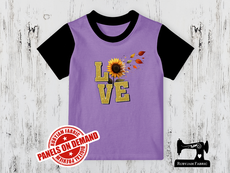 Love Sunflowers - LIGHT PURPLE - Panels On Demand