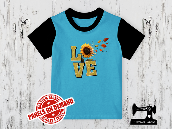 Love Sunflowers - LIGHT BLUE - Panels On Demand