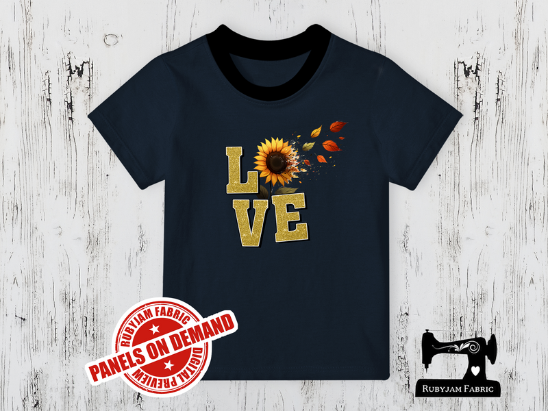 Love Sunflowers - NAVY BLUE - Panels On Demand