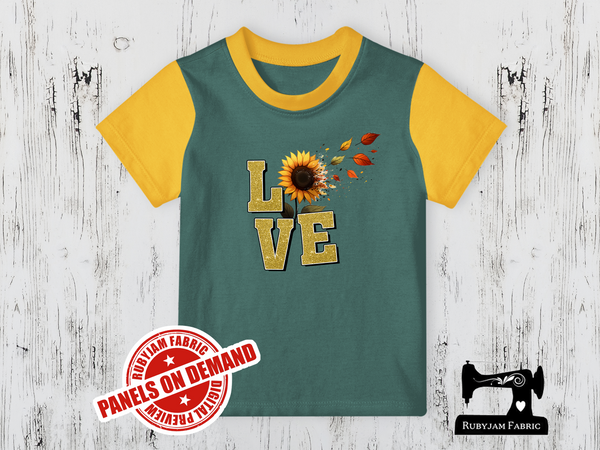 Love Sunflowers - SAGE GREEN - Panels On Demand