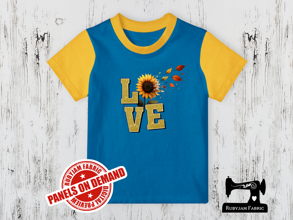 Love Sunflowers - TURQUOISE - Panels On Demand