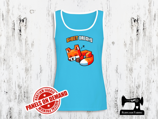 Sweet Dreams Block Fox - LIGHT BLUE - Panels On Demand