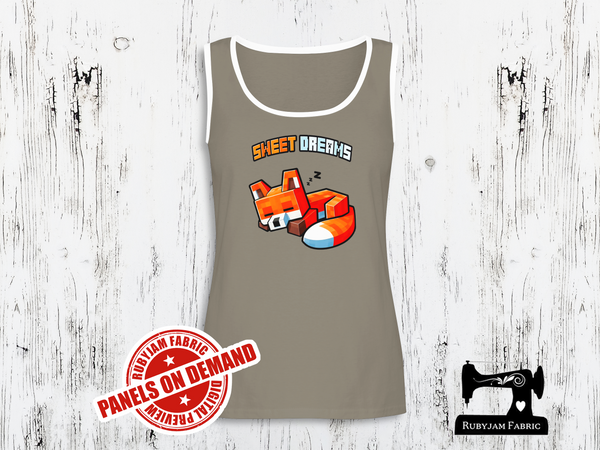 Sweet Dreams Block Fox - LIGHT GREY - Panels On Demand